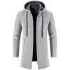 Autumn Winter Cashmere Mens Cardigan Hooded Fleece Knitting Sweaters Coat Male Warm Thick Windbreaker Jackets 240124