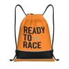 Shopping Bags Custom Pit Crew Checkered Flag Drawstring For Training Yoga Backpacks Women Men Race Car Racing Sport Sports Gym Sackpack