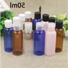 Empty 50ml Plastic Flip Cap Bottle Refillable Shampoo Shower Gel Cream Bottles Pink Green Blue White Brown Free Shipping Kbabe