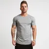 T-shirt de sport musculaire pour hommes T-shirt de mode haut à manches courtes sport Fitness T-shirt serré 240130