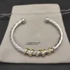 braccialetto di lusso bracciali con cavo DY pulsara gioielli firmati donna uomo argento oro Testa di perla polsino a forma di X Bracciale David Y gioielli Natale