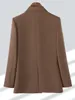 Abiti da donna Blu Albicocca Caffè Nero Donna Blazer formale Cappotto da donna a maniche lunghe doppio petto femminile RFE-6969