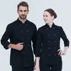 Autres vêtements Veste de chef à manches longues unisexe hommes femmes restaurant hôtel cuisinier manteau cuisine vêtements serveur boulanger uniforme