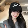 Berretti giapponesi Y2k retrò berretti neri per le donne 2024 primavera ed estate moda versatile casual dolce stella arco in avanti cappelli