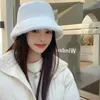 Basker koreansk stil mode semester vinter plysch varmt huvud slitage fiske hink hatt kvinnor hattar