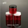 50 g rotes nachfüllbares Plastikglas, leer, für Kosmetik, Lotion, Creme, Behälter, Süßigkeiten, Tee, Probenaufbewahrung, Pille, Reiseflasche, 30 Stück, gute Menge Jmehq