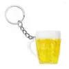 Dekorativa blommor 6st Simulering Beer Mug Key Chain Creative Cup Pendant Keychain Food Prop Home Decoration for Kids