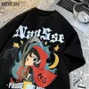 T-shirts voor heren Amerikaanse nieuwe veelzijdige cartoon bedrukte T-shirt koppels 100% katoen zomer mannen en vrouwen tops hoge kwaliteit goth harajuku y2k top Q240130