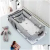 Baby Cribs Playpen Travel Nest Pordelable Bedle Cradle Nowonarodzone ogrodzenie łóżeczka dla dzieci bassinet upuszczenie dostawy żłobka macierzyńska pościel OTVFS