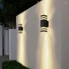 Lampada da parete su e giù, luce impermeabile, per esterni, giardino, decorazione in alluminio nero, apparecchi di illuminazione per interni