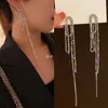 Dangle Earrings Europe and America Crystal Long Tassel Drop for Women 2024シミュレーションパールファッションジュエリー