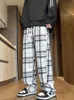 Pantaloni da uomo scozzesi da uomo stile americano High Street Fashion pantaloni semplici autunno tutto-fiammifero Harajuku giovanile a figura intera
