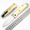 Coltello pieghevole tascabile CB535 S90v Stone Wash Drop Point Lama Manico in ottone Escursione di campeggio esterna Coltelli EDC con borsa in nylon