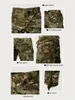 2-stycken herrkamouflagemönster Taktisk kostym, mäns långa ärmstativ Collar Sports Training Gear Shirt med dragkedja Flap Pocket Pants Set