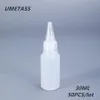 Storage Bottles & Jars UMETASS 30ML Small Squeeze PE Plastic For Glue Oil Round Dropper Bottle Leakproof Liquid Container 50PCS lo300C