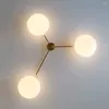 Takljus nordiska medeltida svart/guld lyster glaslampa led G9 -ljusarmaturer för vardagsrum sovrum studie balkong trappor lyx ho