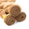 Tissage de cheveux brésiliens naturels Remy vierges, Body Wave, couleur blond miel 27 #, 100g/lot, Double trame, 3 lots/lot