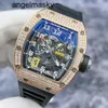 ツアービヨンウォッチャーリストウォッチrmwatches wristwatch RM030オリジナルダイヤモンド18kローズゴールドマテリアルホローアウトデザインカレンダー