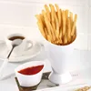 Plates Two Cup-mouth French Fries Shelf Holder Assorted Sauce Fry Dipping Cup Serving 2 In 1 Cone Dip