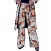 エスニック服女性用アフリカの服をカスタマイズする長袖コートとパンツブレザープリントワックススーツワークパーティーオフィスレディFH024