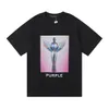 T-shirt pour hommes Chemise violette Marque Punk T-shirts Designer Tshirt Mode Col rond Manches courtes Lettre Motif Coton Respirant Casual Été Kith Chemises 1672
