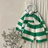 Clothing Sets 1-8Y Baby Girl Boy Cotton Stripe Clothes Set Casual Sweater Shorts 2pcs Infant Toddler Child Tracksuit Spring Fall Summer