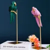 Nordic Creative Resin Simulated Animal Lucky Parrot Bird Crafts Ornaments Gold Modern Home Desktop Decoration Figurines Gift 240123