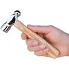 Multi Function Mini Hammer Smashing Walnut Round Head Wooden Handle Car Escape Tool Hand 0.25P Claw