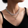 SHIXIN Mehrschichtige Liebes-Herz-Anhänger-Halskette für Frauen, Statement-Punk, klobige Ketten, Halsketten, Halsband, Collier, Paar-Schmuck262B