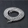 Trendy Tennis Chains Jewelry Alloy Diamond Inlay 4mm Gold Silver Men Women Necklace Rhinestones Jewelry Wholesale