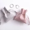 Ringar 100st Custom Microfiber Jewelry Drawstring Present Bags Fungus Style For Christmas Ring Necklace Packaging Organizer Party