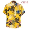 Camicie casual da uomo Camicia abbottonata stampata a fiori da spiaggia Hawaii a maniche corte in cotone per giovani