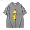 女性のTシャツ面白いかわいいバナナ猫ハッピーバナカットミームグラフィック女性Tシャツシャツ夏カジュアルショートスリーブTシャツユニセックス特大ティー240130