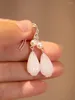 Dangle Earrings Imitation Hetian Jade White Magnolia Flower Chinese Ancient Hanfu Ethnic Style Cosplay Accessories Drop Women Girls