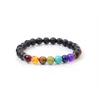 Kralen Nieuwe Zwarte Lava Natuursteen Armbanden 7 Reiki Chakra Healing Nce Kralen Armband Voor Mannen Vrouwen Stretch Yoga Sieraden drop Delive