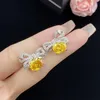 Women Jewelry Bowknot Crystal Zircon Diamond white gold Plated Earrings studs Girlfriend Student Birthday Gift