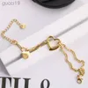 Designer stalen ketting in zoete en minimalistische stijl met letters uitgeholde liefde asymmetrische armband vrouwelijk 18k goud NF7D NF7D N54W N54W R RN1P