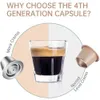 Återanvändbar kaffekapsel för nespresso rostfritt stål espressokoppar påfyllningsbara kaffekodskapsel med manipulationsdoseringsring 240122