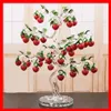 Beatiful Crystal Red Cherry BPPLE Tree Figurines Crafts Fengshui Ornament Home Decoration Christmas New Year Gifts Y200903231u