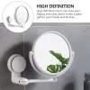 Miroirs Punchfree Creative Ventouse Maquillage Miroir Angle Réglable Pliant Style Simple Mural Miroir Cosmétique pour Salle De Bain