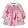 Abiti da ragazza Little Maven Abito a maniche lunghe Coniglio Neonate Abiti casual in cotone Eleganti e graziosi per bambini da 2 a 7 anni