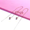 Dangle Earrings 585 Purple Gold For Women Fashion Heart-shaped Pendant Ear Line Plated 14K Rose Romantic Jewelry Gift