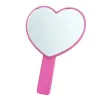 Miroirs DA11 Portable mignon pêche coeur en forme de poche miroir avec poignée simple côté couleur bonbon femmes salle de bain maquillage outil cosmétique