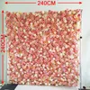 5d Red Rose Cloth Roll Up Flower Wall L Curtain Hanging Fabric Green Plant Födelsedag Event Party Bröllop Bakgrund Deco Props 240127