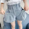 Shorts IENENS fille jean enfants Denim pantalon court grande poche perle bébé bas décontracté Fit 4-13 ans enfant vêtements d'été