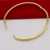 Womens Thin Bangle Yellow Gold Filled Classic Oval Plain Smooth Bracelet Fashion Jewelry Gift 50mm 59mm2239