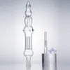 Glassvape666 NC013 Dab Rig Glasbong Klare Rauchpfeifen im Calabash-Stil Super langer Bubbler Pro Dab Rig Glaswasserpfeife 14 mm Titan-Quarz-Keramik-Nagelclip