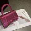 2024 Nowa klasyczna marka designerska marka wszechstronna skórzana torebki PU Pink Rhinestone Bag For Women Crossbody