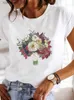 Damska koszulka moda z krótkim rękawem Sweet Trend 90s