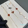 Braccialetti con ciondoli firmati Bracciale con ciondoli da donna Gioielli di lusso con coccinella in oro rosa